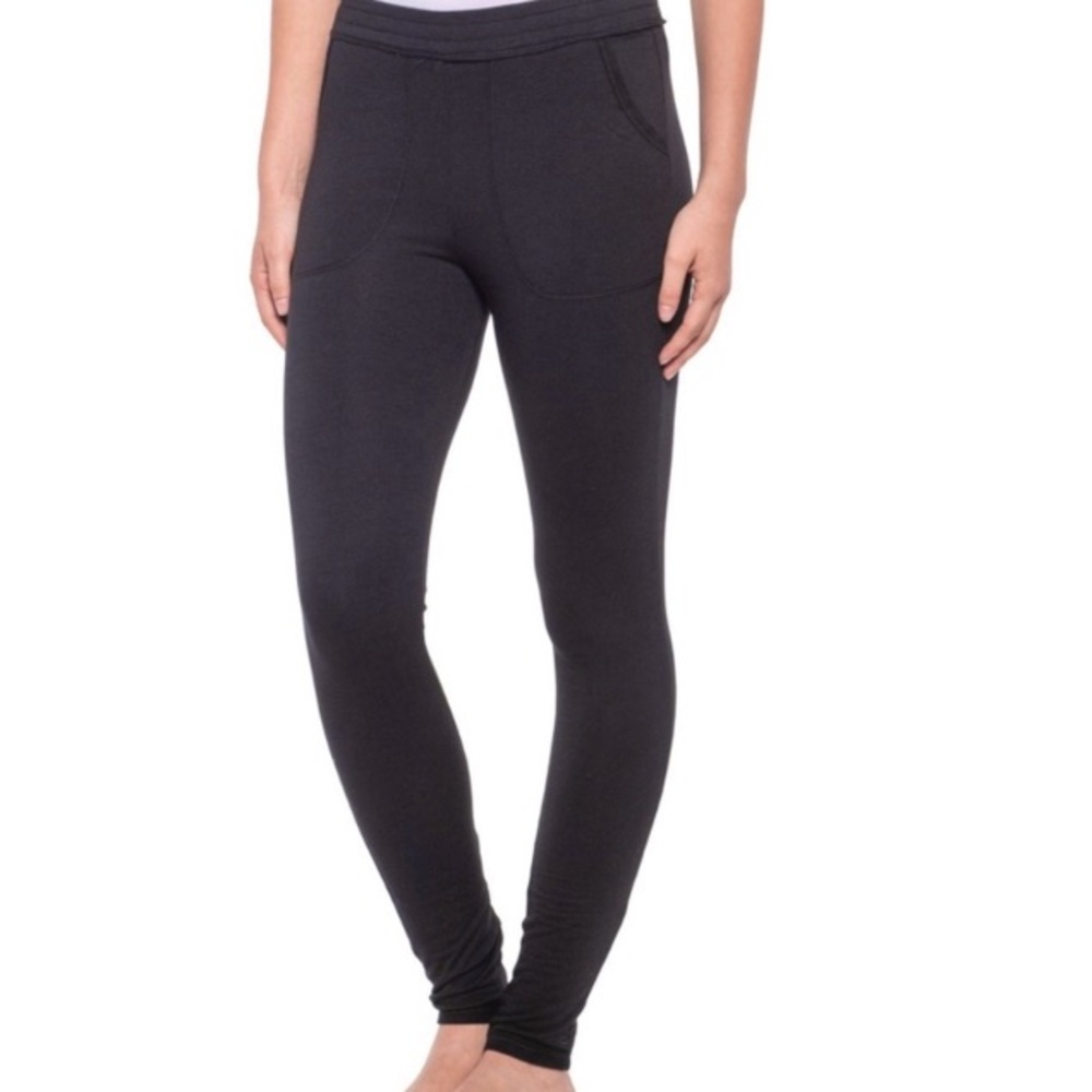 Cuddl Duds Women S Black Soft Stretchy Elastic Waist ComfortWear Pants Pockets